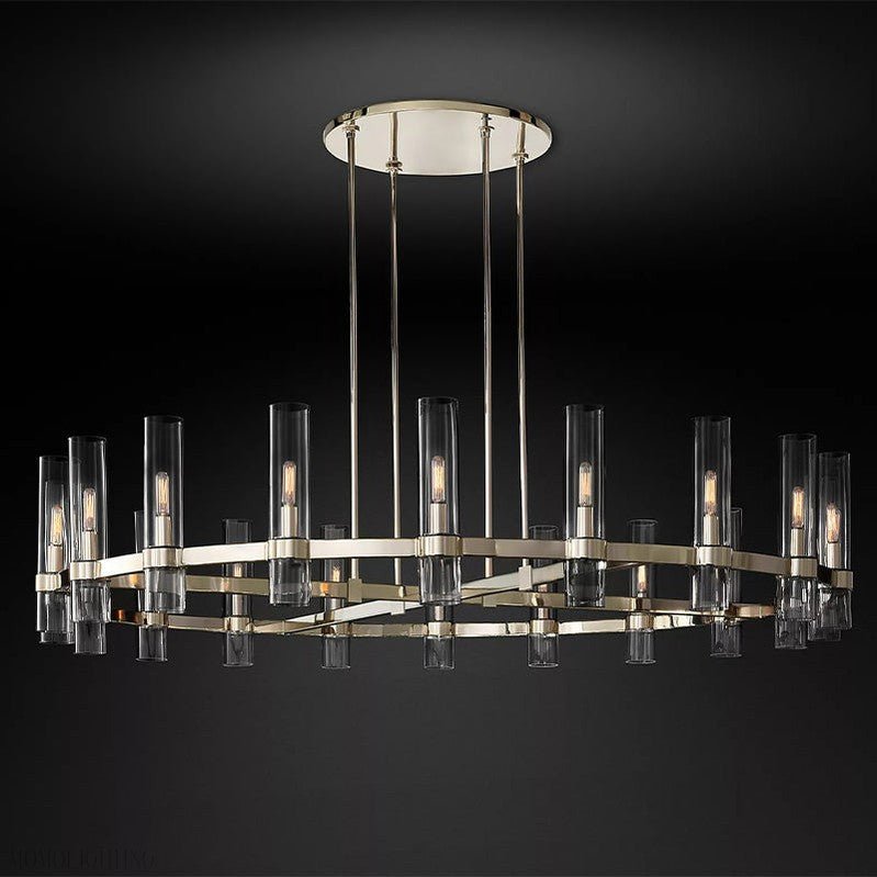 Ravelle Glass Round Chandelier 60"-Nobipets