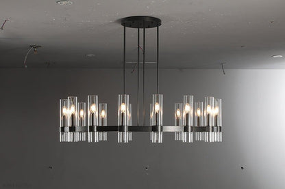 Ravelle Glass Round Chandelier 60"-Nobipets