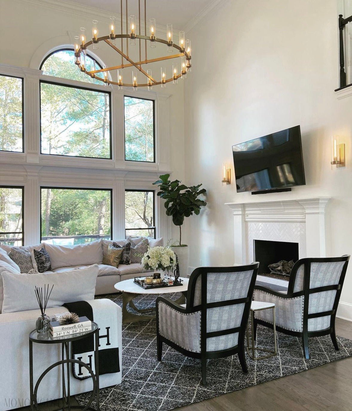 Ravelle Glass Round Chandelier 60"-Nobipets