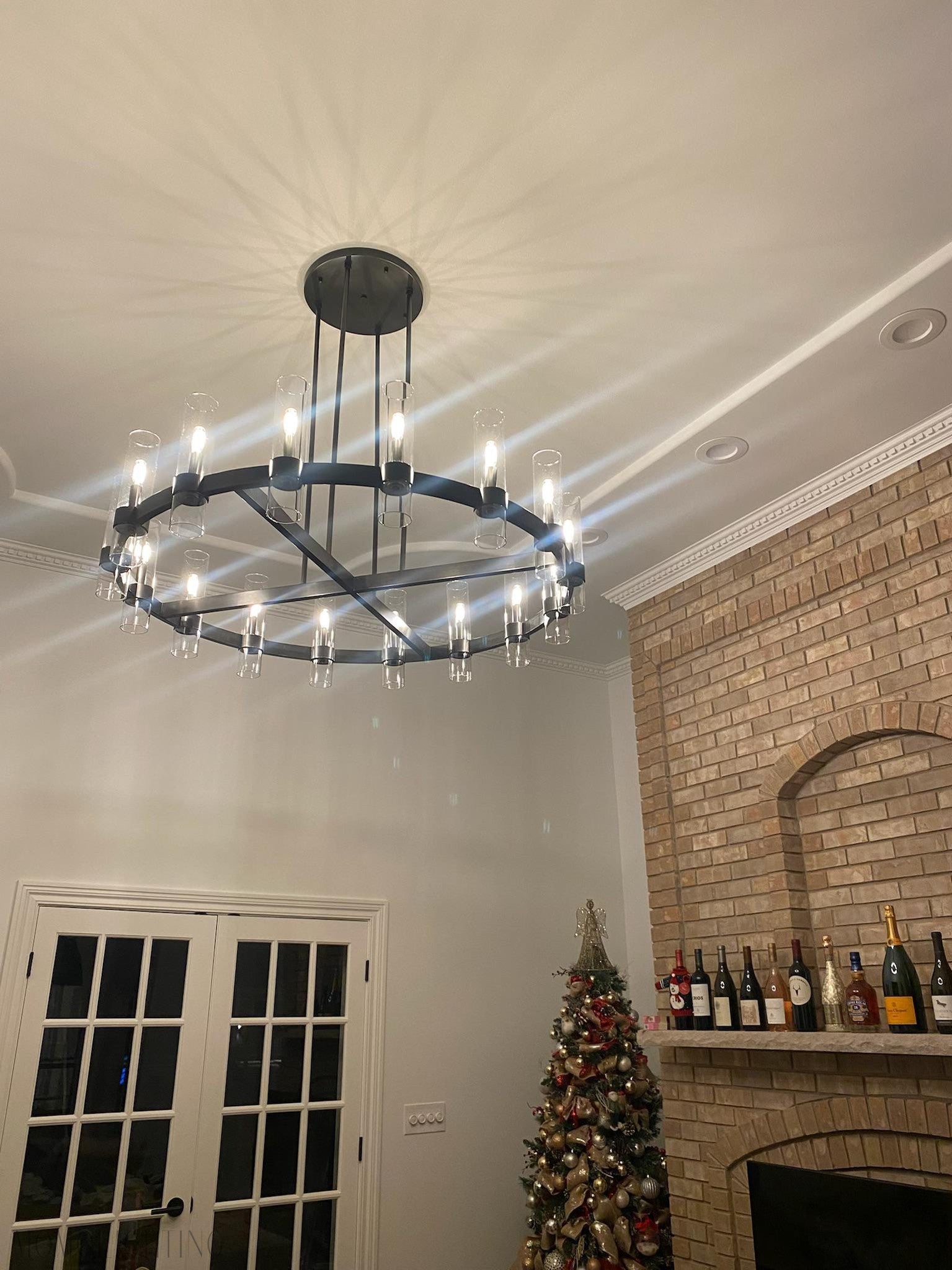 Ravelle Glass Round Chandelier 60"-Nobipets