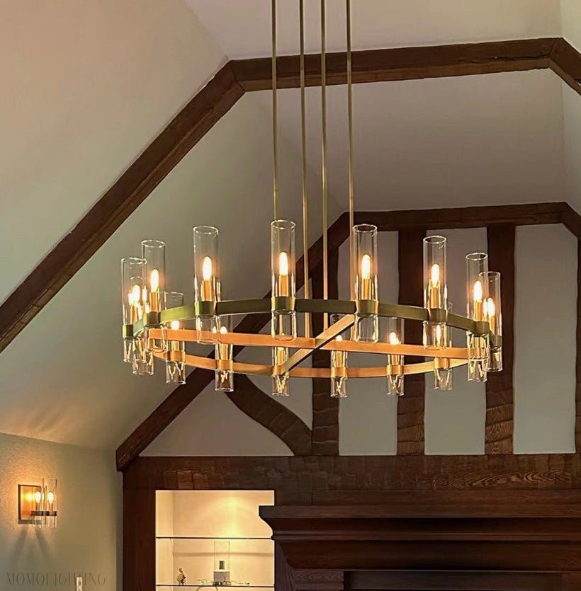 Ravelle Glass Round Chandelier 60"-Nobipets