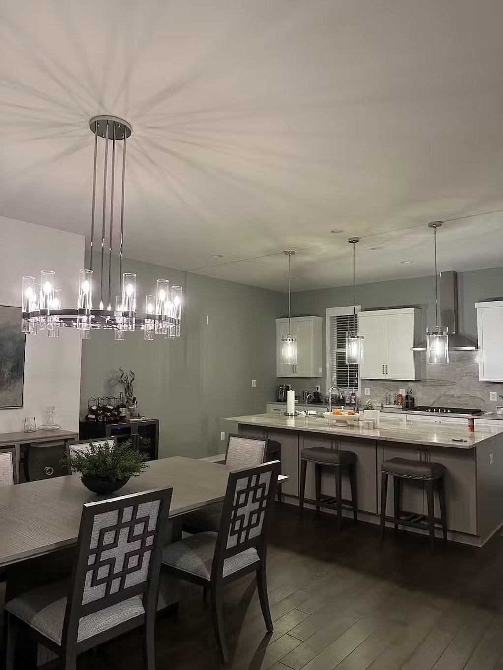 Ravelle Glass Round Chandelier 60"-Nobipets