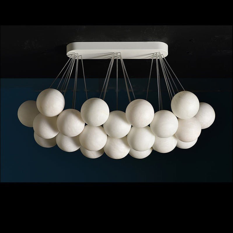 Rectangular Chandelier Alabaster Ball Chandelier-Nobipets