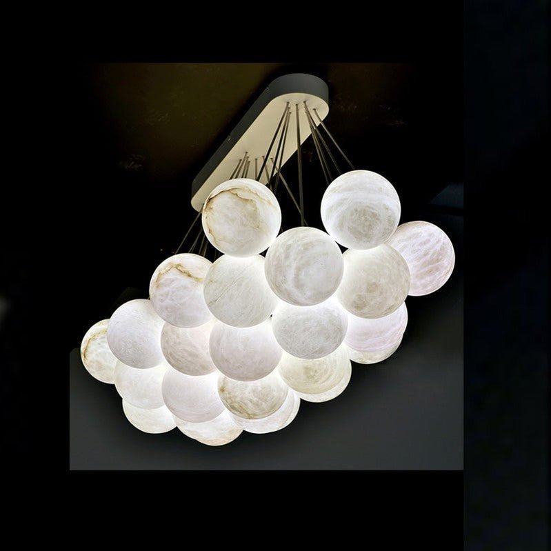 Rectangular Chandelier Alabaster Ball Chandelier-Nobipets