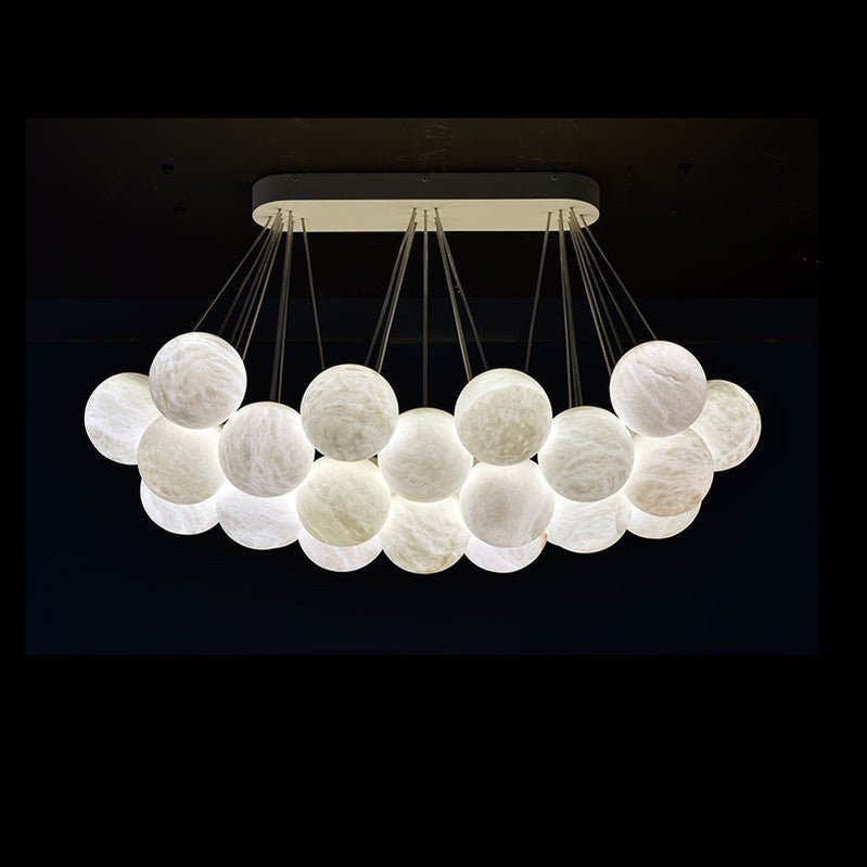 Rectangular Chandelier Alabaster Ball Chandelier-Nobipets