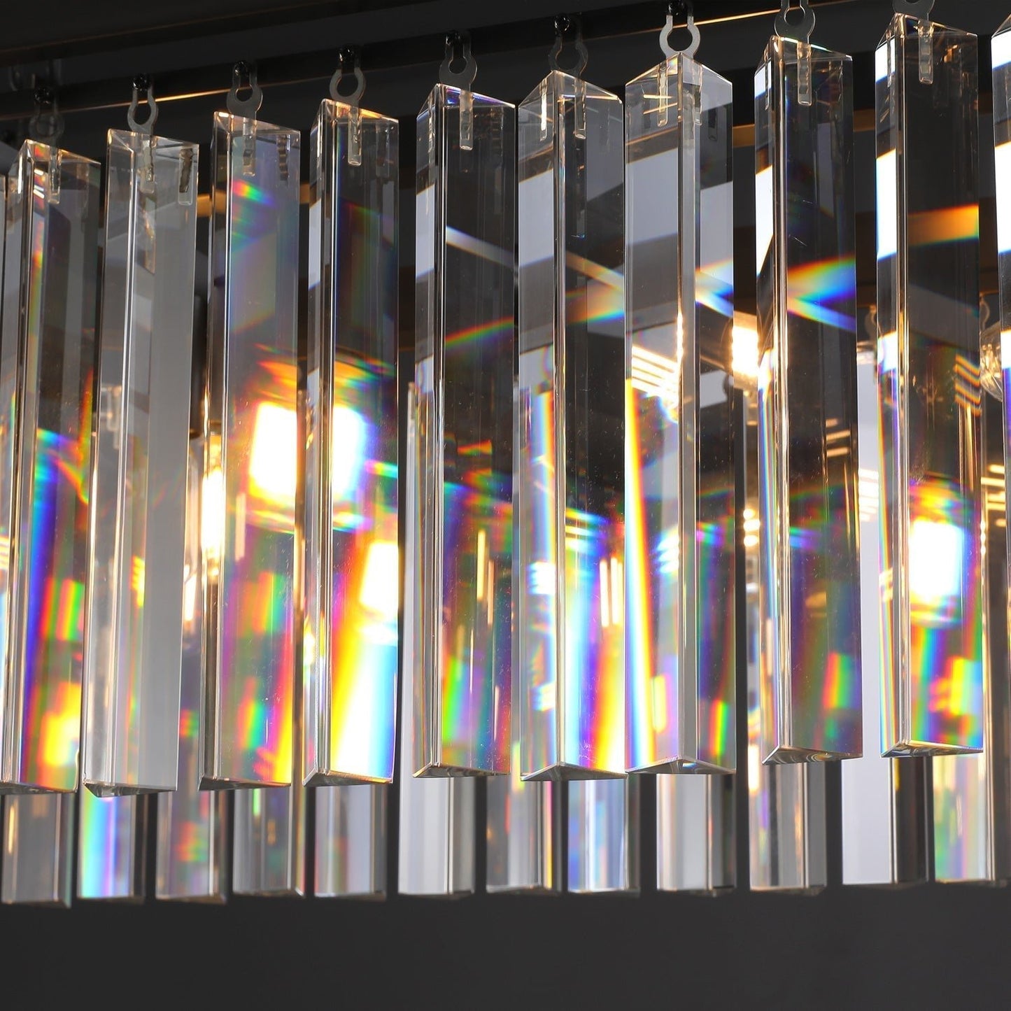 Rhys Rectangular Chandelier 59",Crystal Prism
