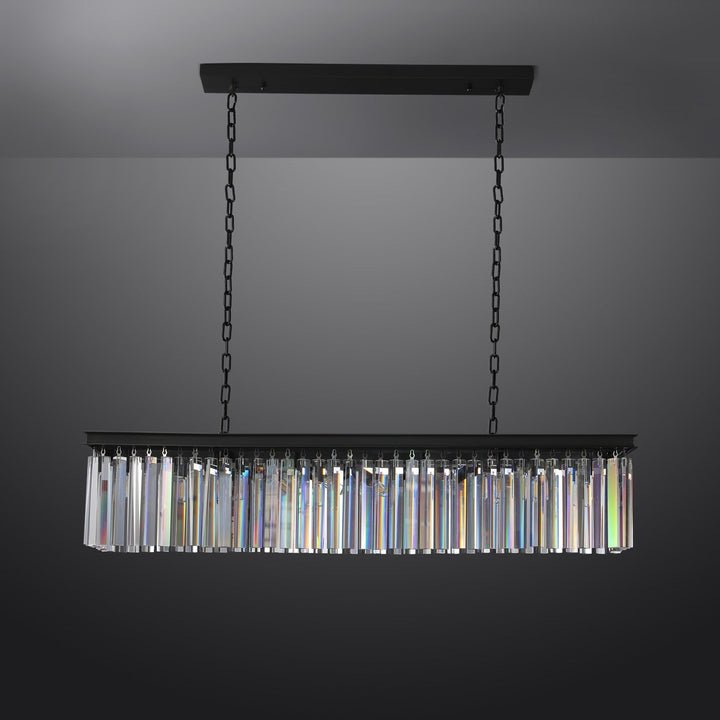 Rhys Rectangular Crystal Chandelier 49", Crystal Prism
