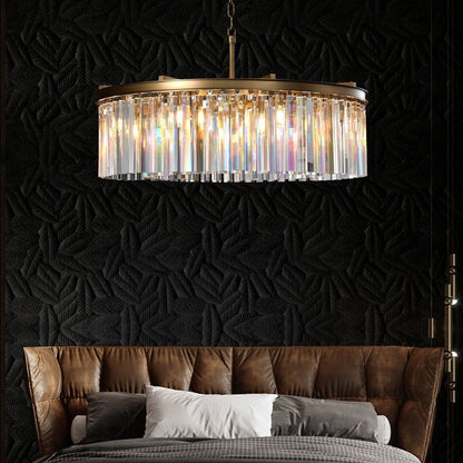 Rhys Round Chandelier 32" ,Crystal Prism