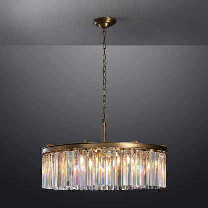 Rhys Round Chandelier 43", Crystal Prism