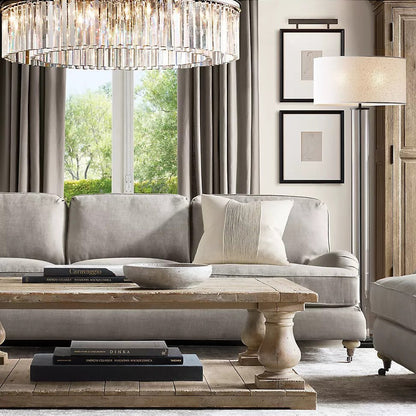 Rhys Round Chandelier 43", Crystal Prism