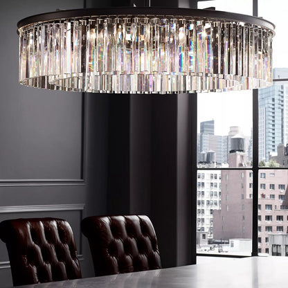 Rhys Round Chandelier 43", Crystal Prism