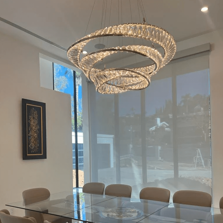Ring Crystal Chandelier Luxury Living/ Dining Room Ceiling Lamp Bedroom Light-Nobipets