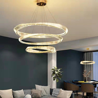 Ring Crystal Chandelier Luxury Living/ Dining Room Ceiling Lamp Bedroom Light-Nobipets