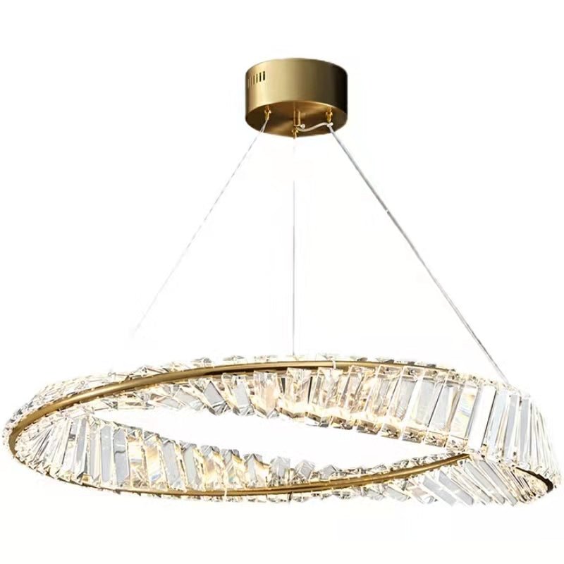Ring Crystal Chandelier Luxury Living/ Dining Room Ceiling Lamp Bedroom Light-Nobipets
