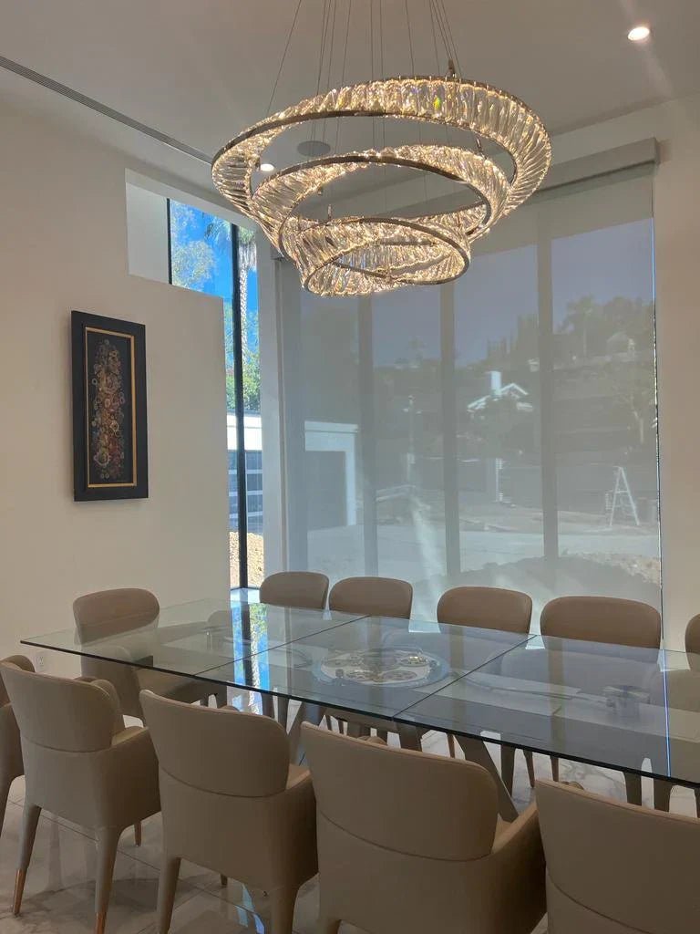 Ring Crystal Chandelier Luxury Living/ Dining Room Ceiling Lamp Bedroom Light-Nobipets
