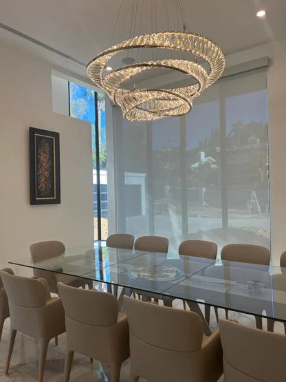 Ring Crystal Chandelier Luxury Living/ Dining Room Ceiling Lamp Bedroom Light-Nobipets