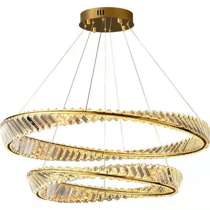 Ring Crystal Chandelier Luxury Living/ Dining Room Ceiling Lamp Bedroom Light-Nobipets