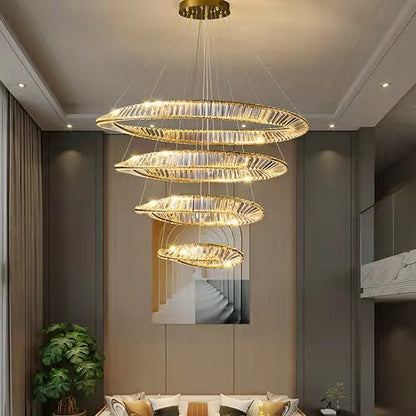 Ring Crystal Chandelier Luxury Living/ Dining Room Ceiling Lamp Bedroom Light-Nobipets