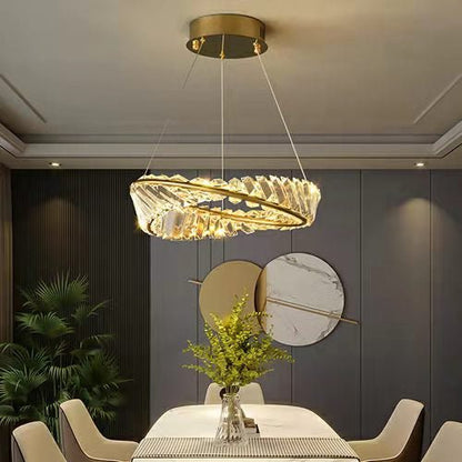 Ring Crystal Chandelier Luxury Living/ Dining Room Ceiling Lamp Bedroom Light-Nobipets