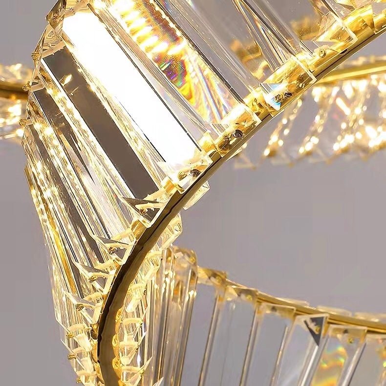 Ring Crystal Chandelier Luxury Living/ Dining Room Ceiling Lamp Bedroom Light-Nobipets