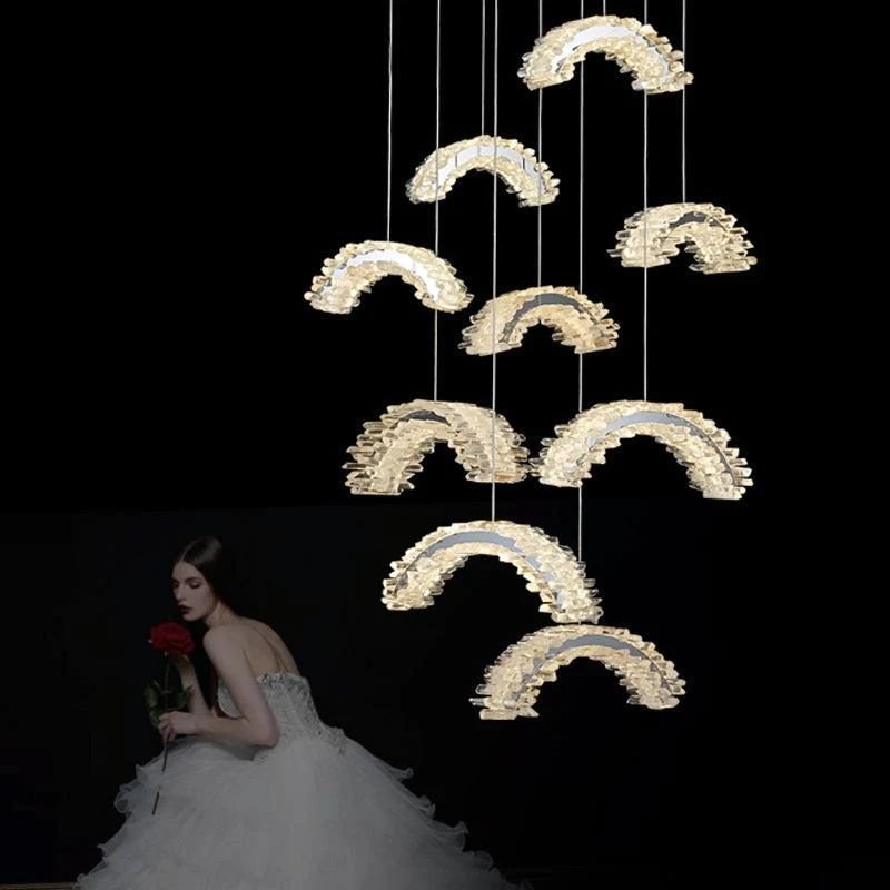 Rose Rock Crystal Chandelier Contemporary Chandelier Office-Nobipets