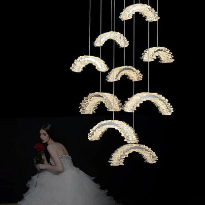 Rose Rock Crystal Chandelier Contemporary Chandelier Office-Nobipets