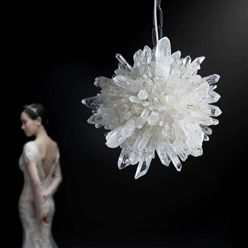 Rose Rock Crystal Creative Pendant Island Chandelier-Nobipets