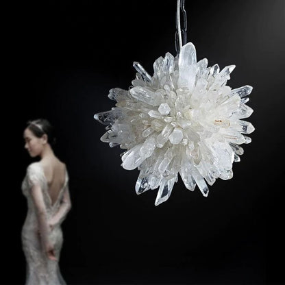 Rose Rock Crystal Creative Pendant Island Chandelier-Nobipets