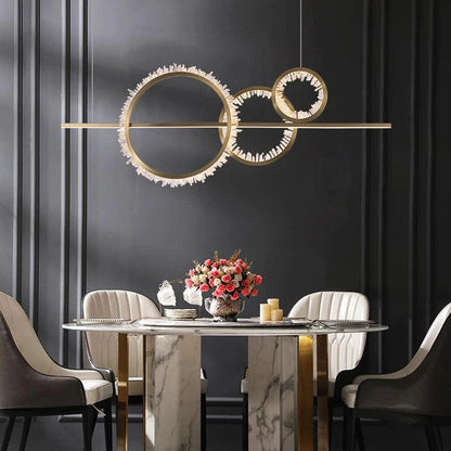 Rose Rock Crystal Gear Chandelier Contemporary Chandelier Hallway-Nobipets