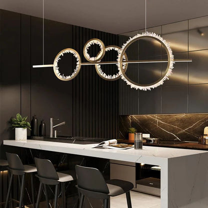Rose Rock Crystal Gear Chandelier Contemporary Chandelier Hallway-Nobipets