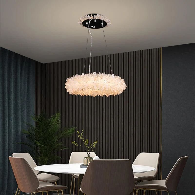Rose Rock Crystal Modern Chandelier Glamorous Pendant Lighting-Nobipets
