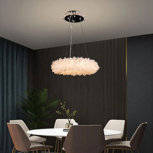 Rose Rock Crystal Modern Chandelier Glamorous Pendant Lighting-Nobipets
