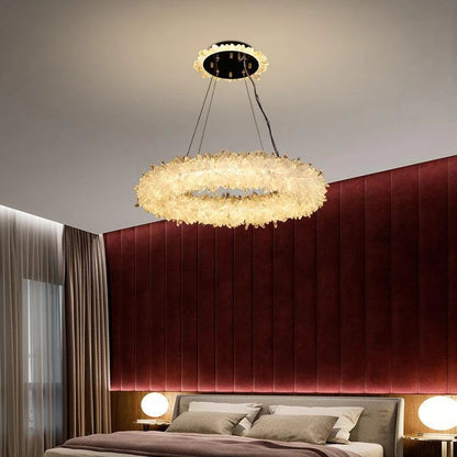 Rose Rock Crystal Modern Chandelier Glamorous Pendant Lighting-Nobipets