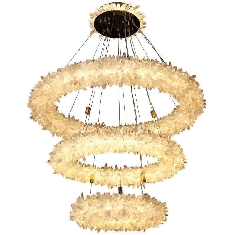 Rose Rock Crystal Modern Chandelier Glamorous Pendant Lighting-Nobipets