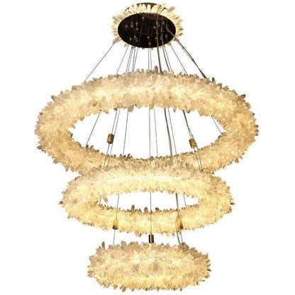 Rose Rock Crystal Modern Chandelier Glamorous Pendant Lighting-Nobipets