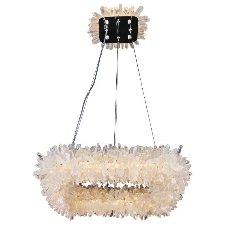 Rose Square Rock Crysta Chandelier Modern Lighting Fixture-Nobipets