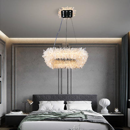 Rose Square Rock Crysta Chandelier Modern Lighting Fixture-Nobipets