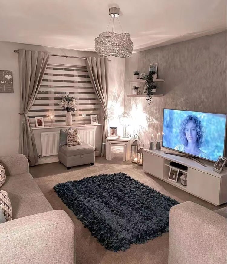 Round Crystal Ring Chandelier in Silver/Gold Finish for Lowg-ceiling-Nobipets