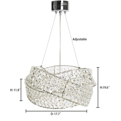 Round Crystal Ring Chandelier in Silver/Gold Finish for Lowg-ceiling-Nobipets