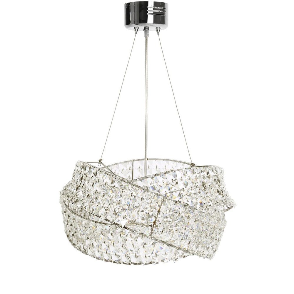 Round Crystal Ring Chandelier in Silver/Gold Finish for Lowg-ceiling-Nobipets