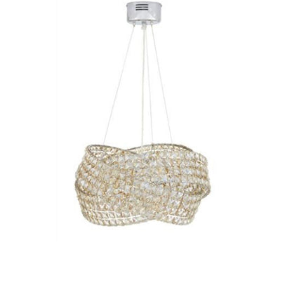 Round Crystal Ring Chandelier in Silver/Gold Finish for Lowg-ceiling-Nobipets