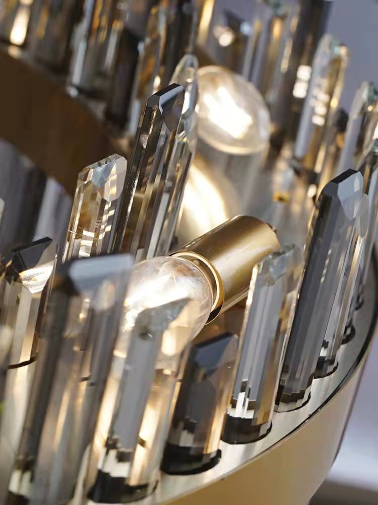 Round Ring Crystal Chandelier Luxury Modern Ceiling Fixtures Light For Living And Dining Room-Nobipets