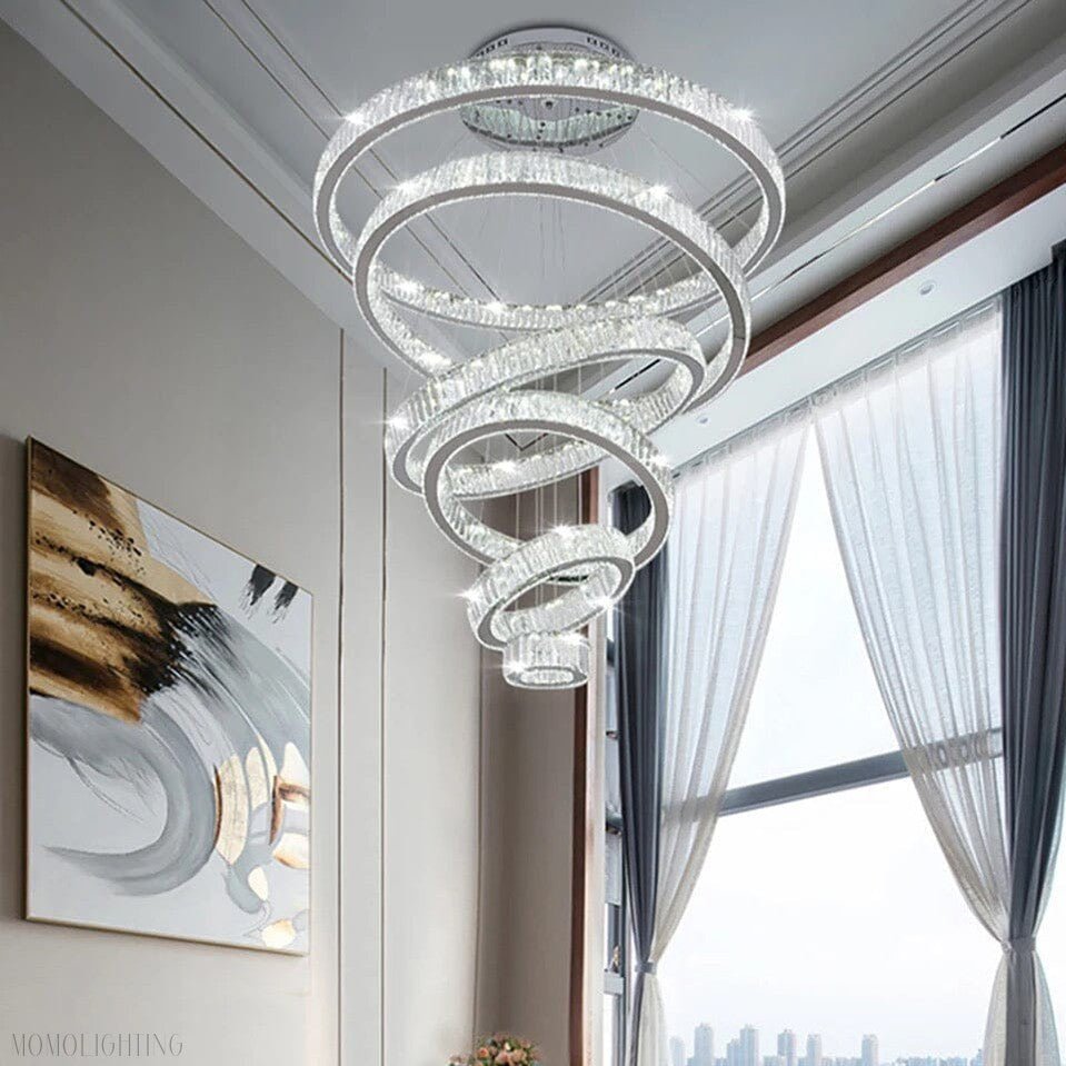 Royal Benedict Foyer & Staircase Crystal Ring Chandelier-Nobipets