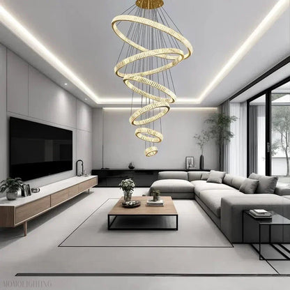 Royal Benedict Foyer & Staircase Crystal Ring Chandelier-Nobipets