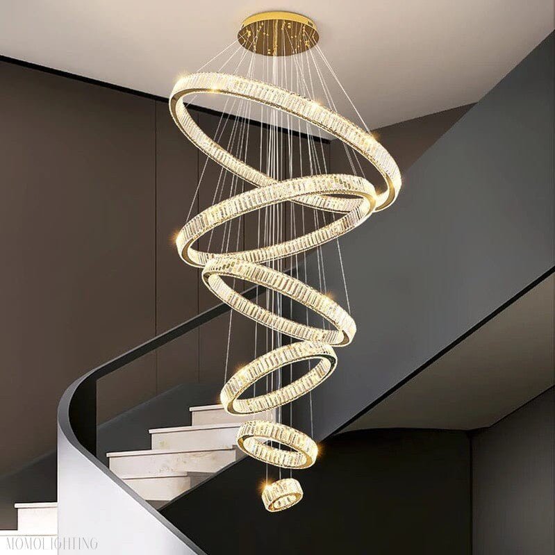 Royal Benedict Foyer & Staircase Crystal Ring Chandelier-Nobipets
