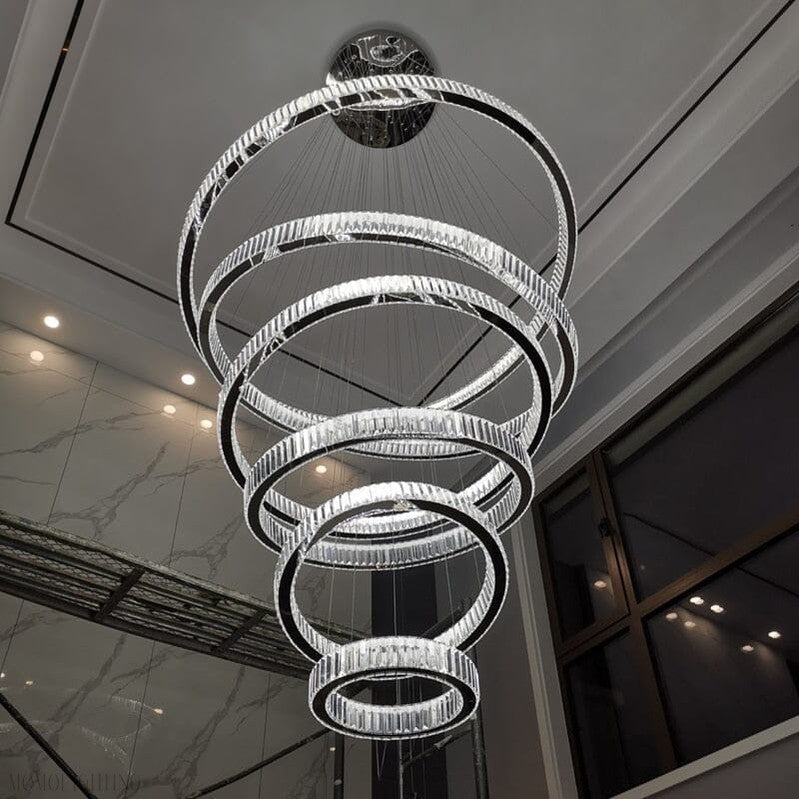 Royal Benedict Foyer & Staircase Crystal Ring Chandelier-Nobipets