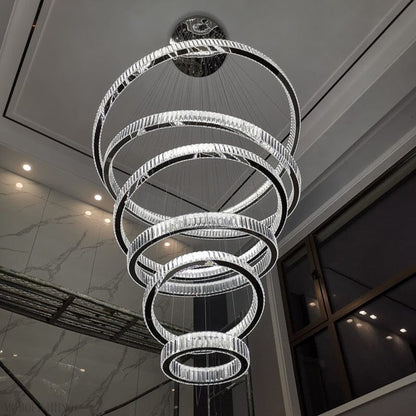 Royal Benedict Foyer & Staircase Crystal Ring Chandelier-Nobipets
