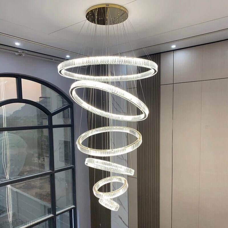 Royal Benedict Foyer & Staircase Crystal Ring Chandelier-Nobipets