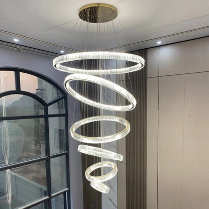 Royal Benedict Foyer & Staircase Crystal Ring Chandelier-Nobipets