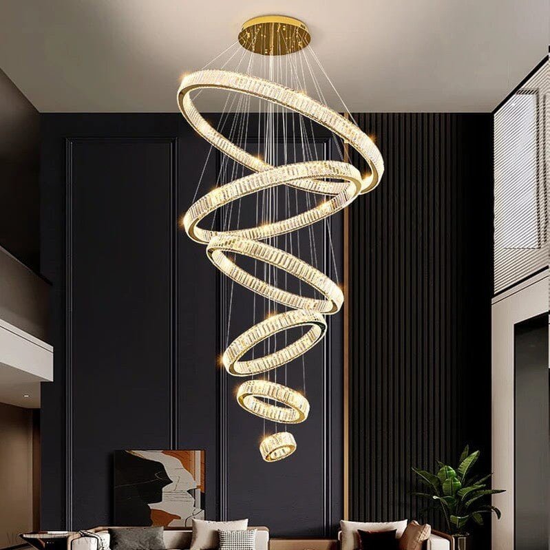 Royal Benedict Foyer & Staircase Crystal Ring Chandelier-Nobipets